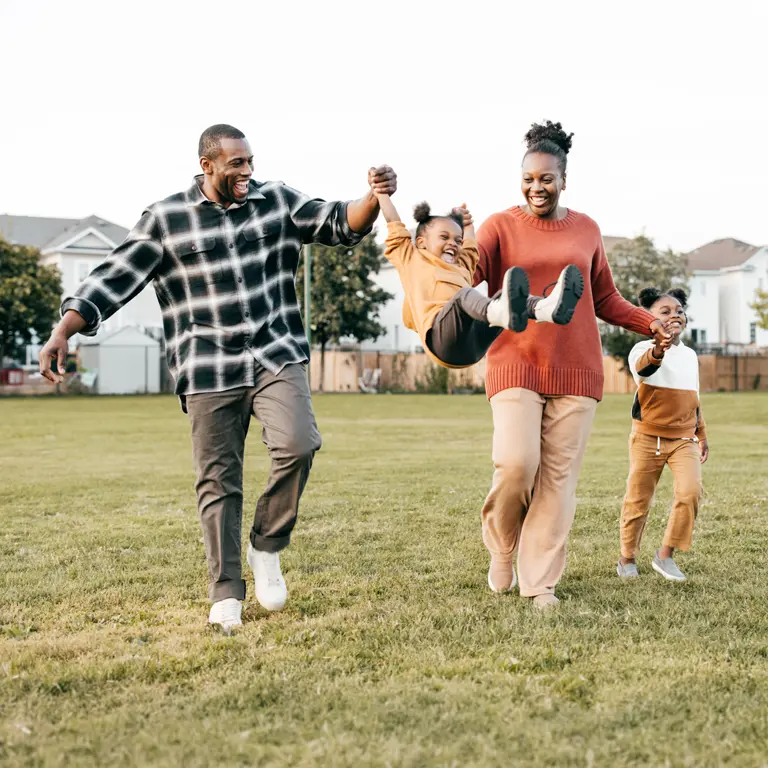 Excited family going on vacation together