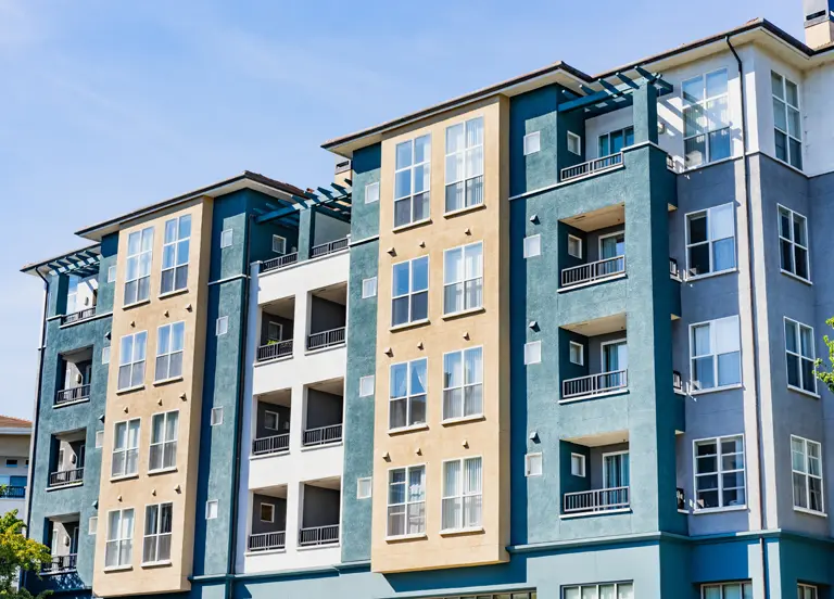 Exterior view of a modern apartment building
