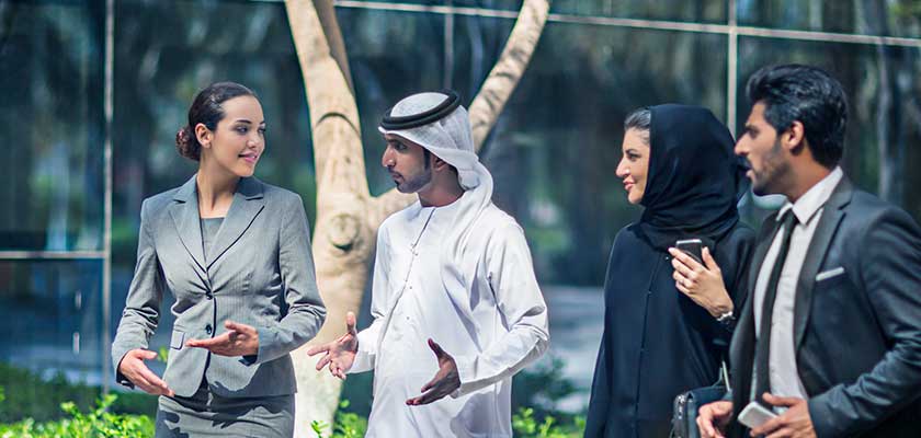 business women and men in Dubai