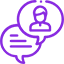 Communication and Connectivity Icon in Vivid Violet
